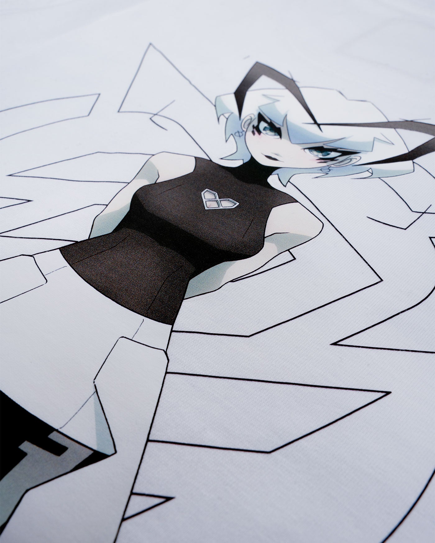White Printstream T-Shirt | Heather