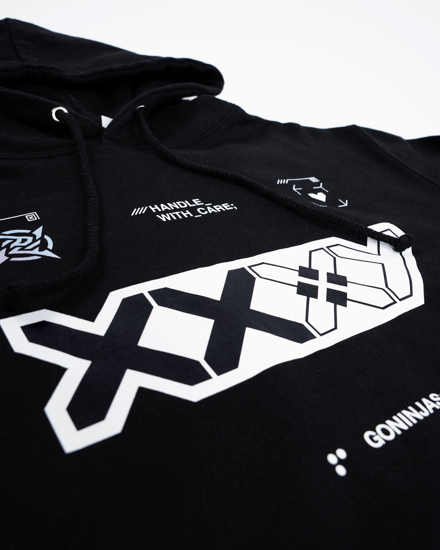 Black Printstream Hoodie