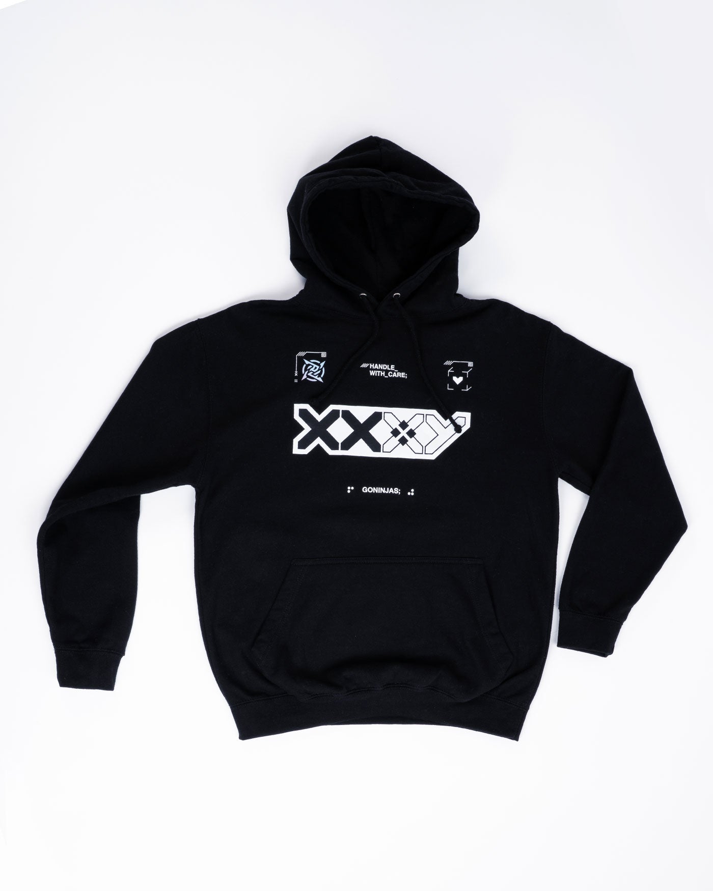Black Printstream Hoodie