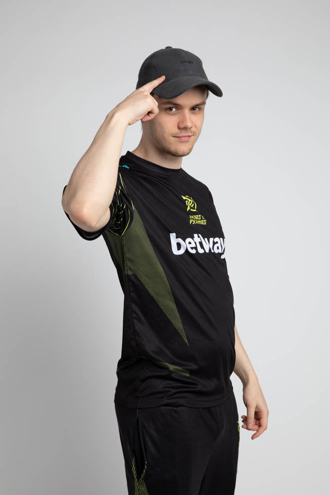 A graphite ninja cap from the NIP X Stiksen merch collaboration, featuring the Ninjas in Pyjamas nickname subtly embroidered on the front. This stylish and adjustable cap is perfect for showcasing your support for NIP in a sleek and trendy way.