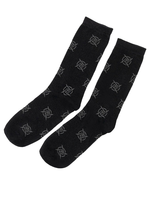 A pair of classic black socks with the Ninjas in Pyjamas logo from NIP merch collection. These comfortable and stylish socks are designed to represent your passion for NIP while adding a touch of ninja-inspired flair to your everyday outfit.