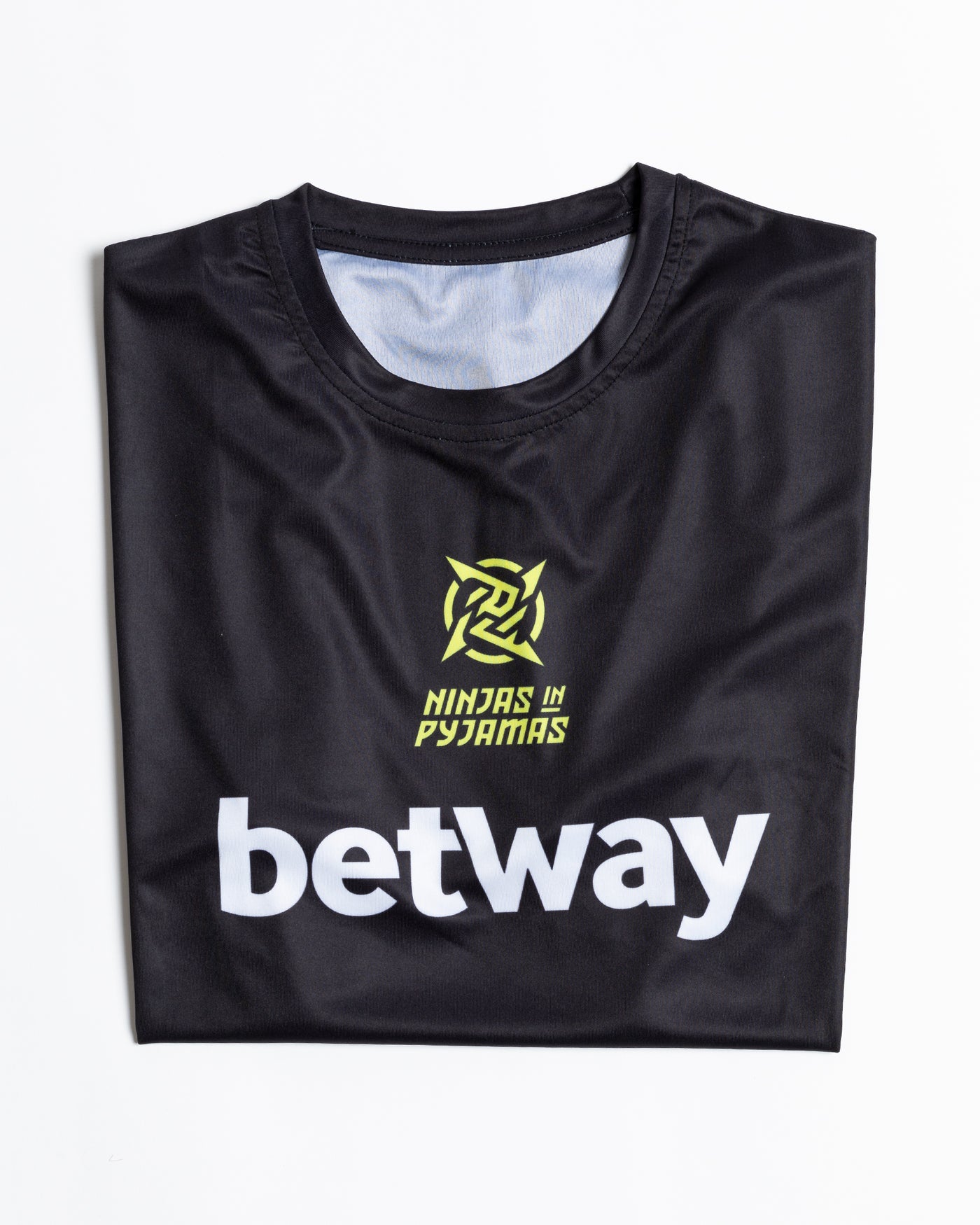 Shinobi Shozoku Jersey, a premium product from the Ninjas in Pyjamas merch shop. This stylish and performance-oriented jersey features the iconic Shinobi Shozoku design, making it a must-have for NIP fans who want to showcase their support for the  team in a fashionable and functional way during matches and events.