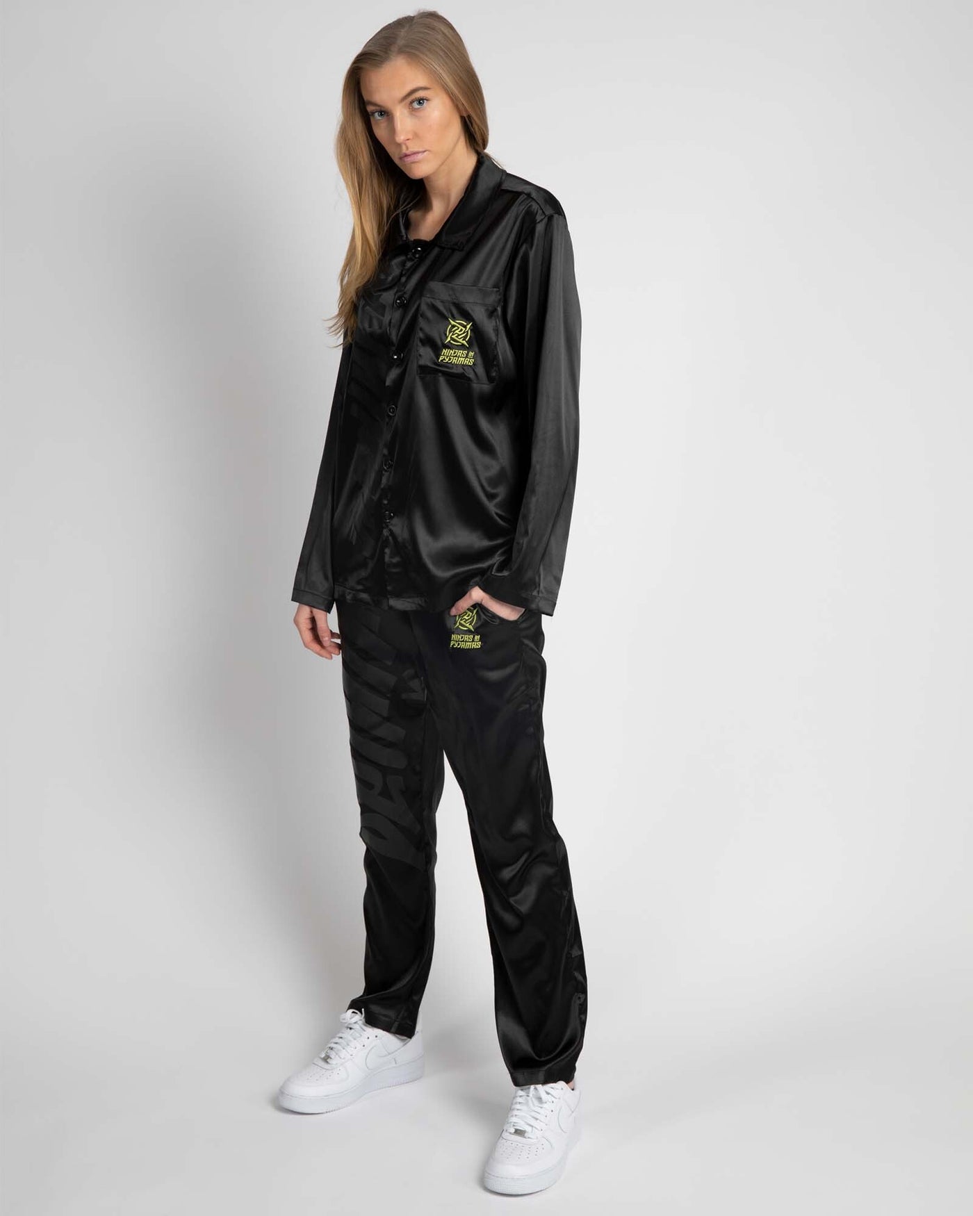 Ninjutsu Collection - Pyjamas from Ninjas in Pyjamas Shop. Ninjutsu Merch Collection's pyjamas, featuring the iconic Ninjas in Pyjamas logo on the comfortable sleepwear set. These stylish and cozy pyjamas are perfect for expressing your passion for NIP while staying comfortable and relaxed during downtime or bedtime.