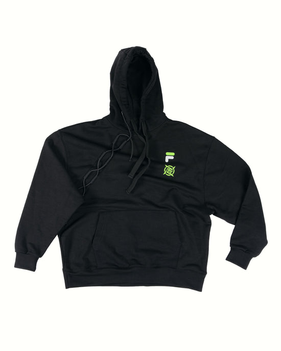 NIPxFILA - Hoodie from the NIPxFILA merch collaboration, featuring a unique design that combines both the Ninjas in Pyjamas and FILA logos. This stylish and cozy hoodie is perfect for showcasing your support for NIP and FILA in a distinctive and fashionable way.