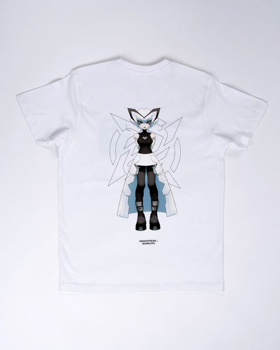 White Printstream T-Shirt 
        
           Heather