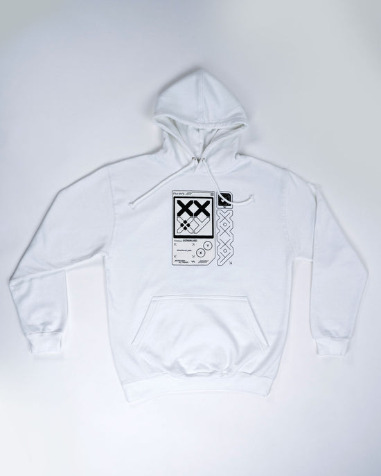 White Printstream Hoodie