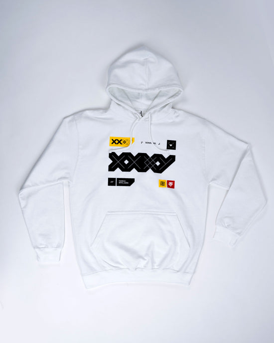 White Printstream Hoodie 
        
           