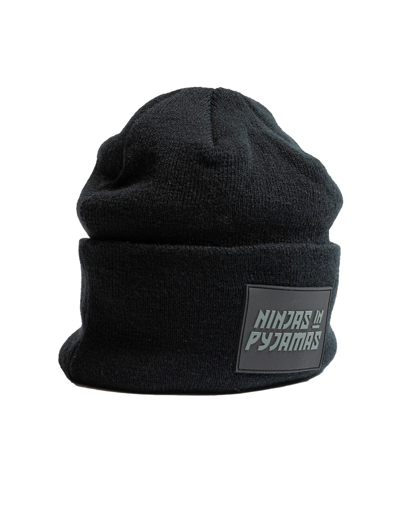 Kurashikku Beanie - Black from Ninjas in Pyjamas Shop. Kurashikku Beanie in Black color from Ninjas in Pyjamas merch. This stylish and warm beanie is a must-have accessory for fans of NiP. Perfect for cold weather and adding a touch of team spirit to any outfit.