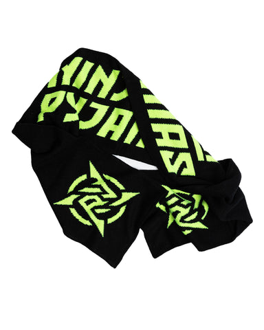 A stylish supporter scarf from merch collection, adorned with the Ninjas in Pyjamas logo and team name. This high-quality scarf is perfect for showcasing your allegiance to NIP during matches and events, while also providing warmth and comfort.