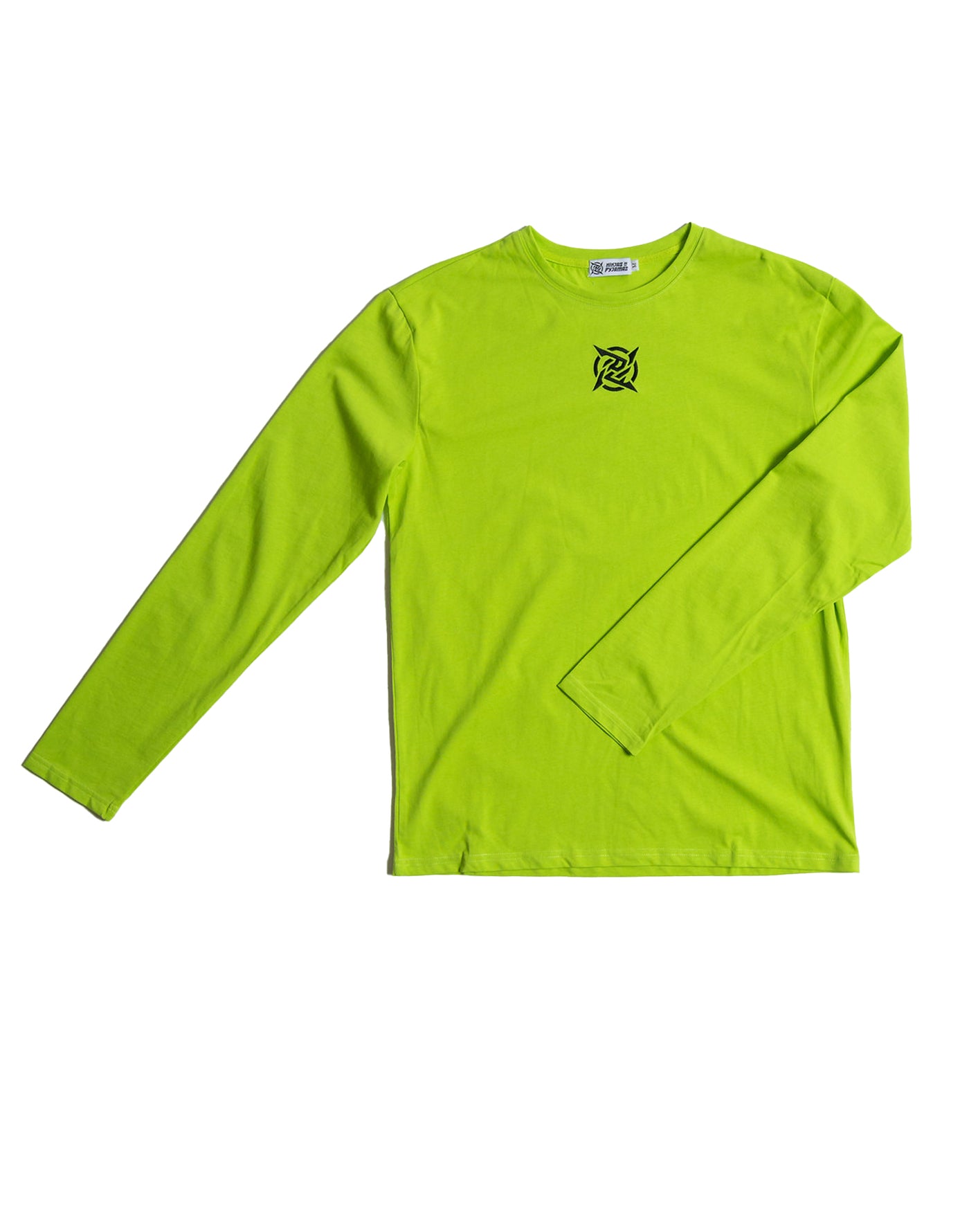 Lagom Collection - Neon Long Sleeve from Ninjas in Pyjamas Shop. A neon-colored long sleeve shirt from the Lagom Merch Collection, with the Ninjas in Pyjamas logo subtly printed on the sleeve. This vibrant and stylish long sleeve is perfect for making a statement and showing support for NIP in a bold and fashionable way.
