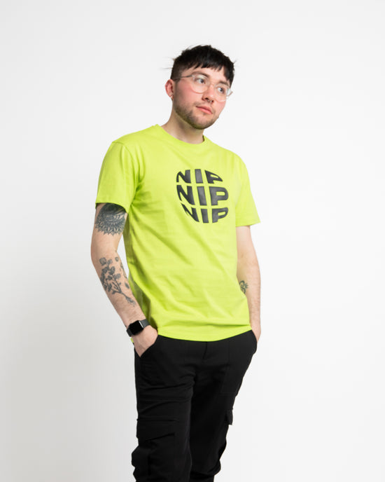 Ninjutsu Collection - Neon Yellow T-Shirt from Ninjas in Pyjamas Shop. A neon yellow t-shirt from the Ninjutsu Merch Collection, with the Ninjas in Pyjamas logo subtly printed on the front. This vibrant and trendy t-shirt is perfect for making a bold statement and showcasing your support for the NIP in a stylish and eye-catching way.
